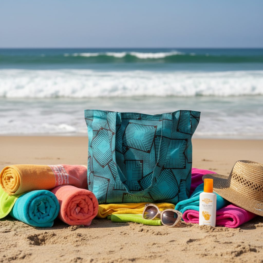 The Babyire (Blue) - Beach Bag with Towels